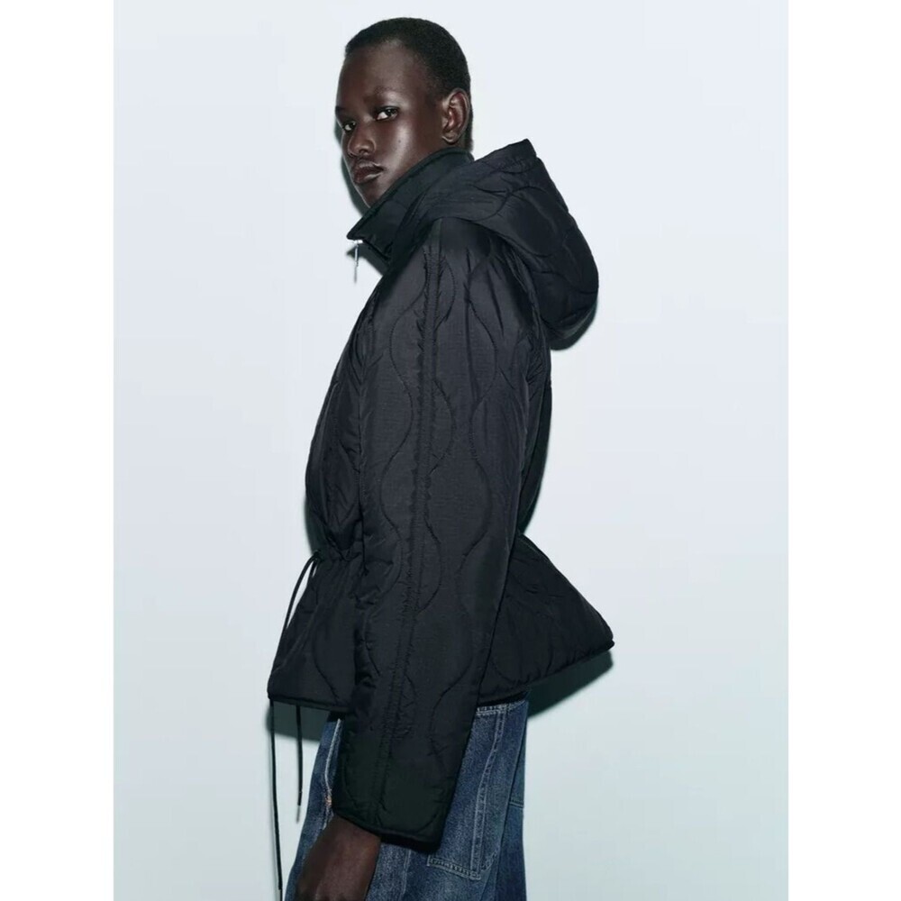 ZARA HOODED PUFFER JACKET - Picture 4 of 12
